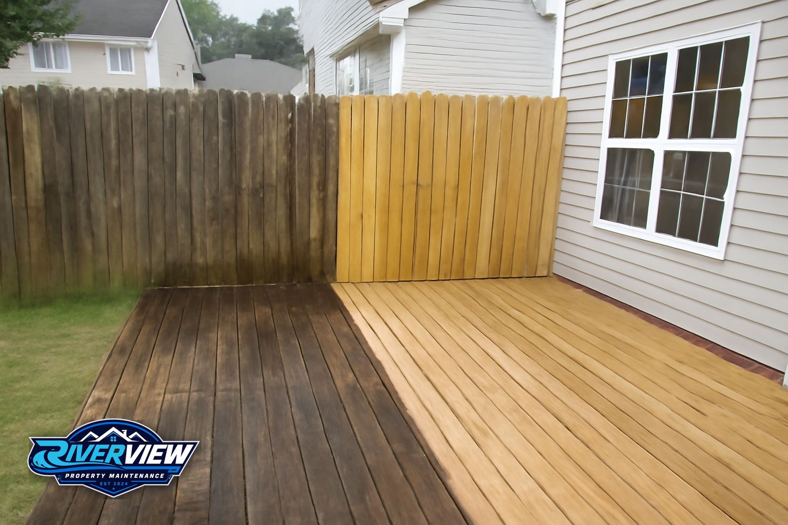 Exterior surface relevant to deck and fence cleaning