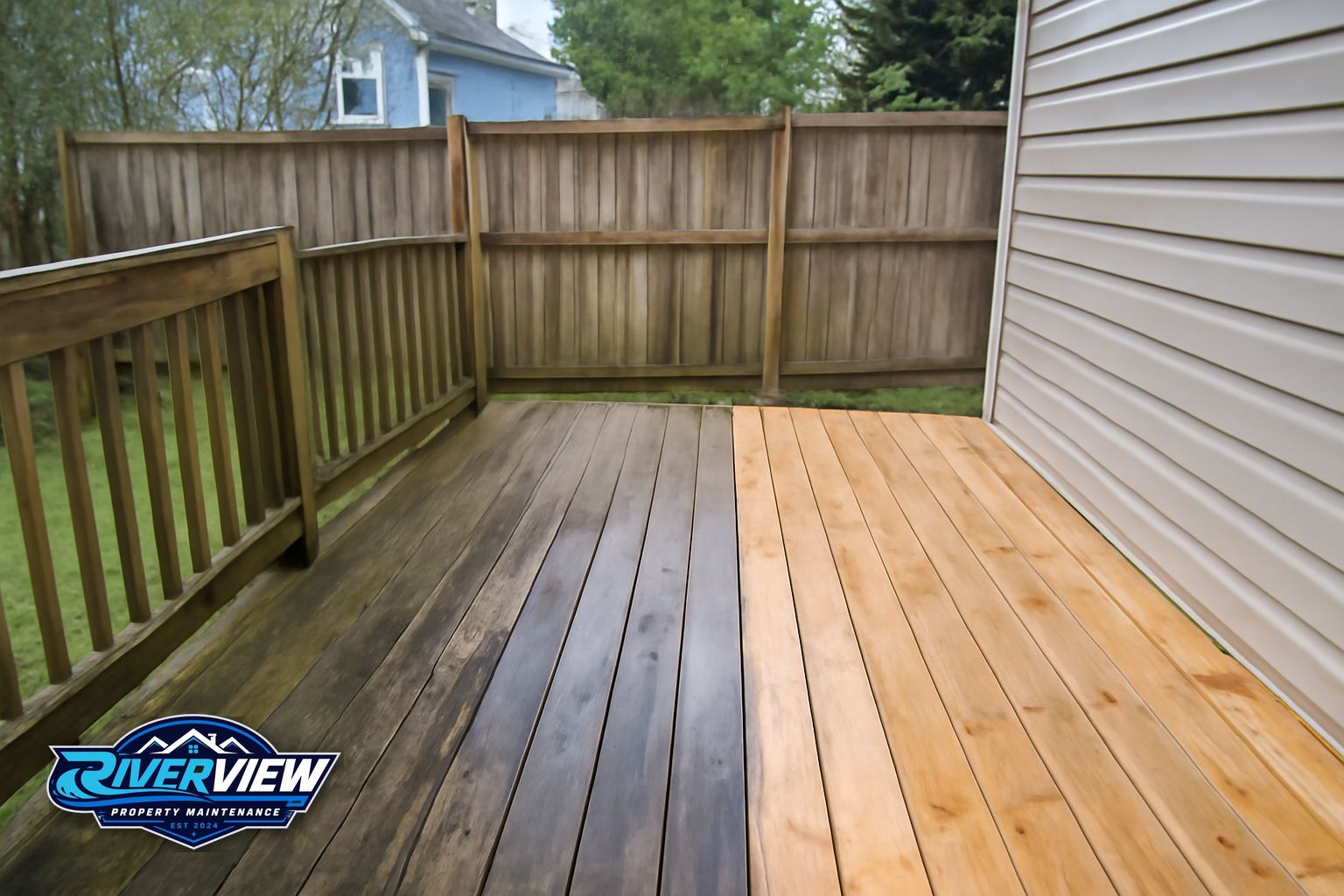 Exterior buildup relevant to deck and fence cleaning