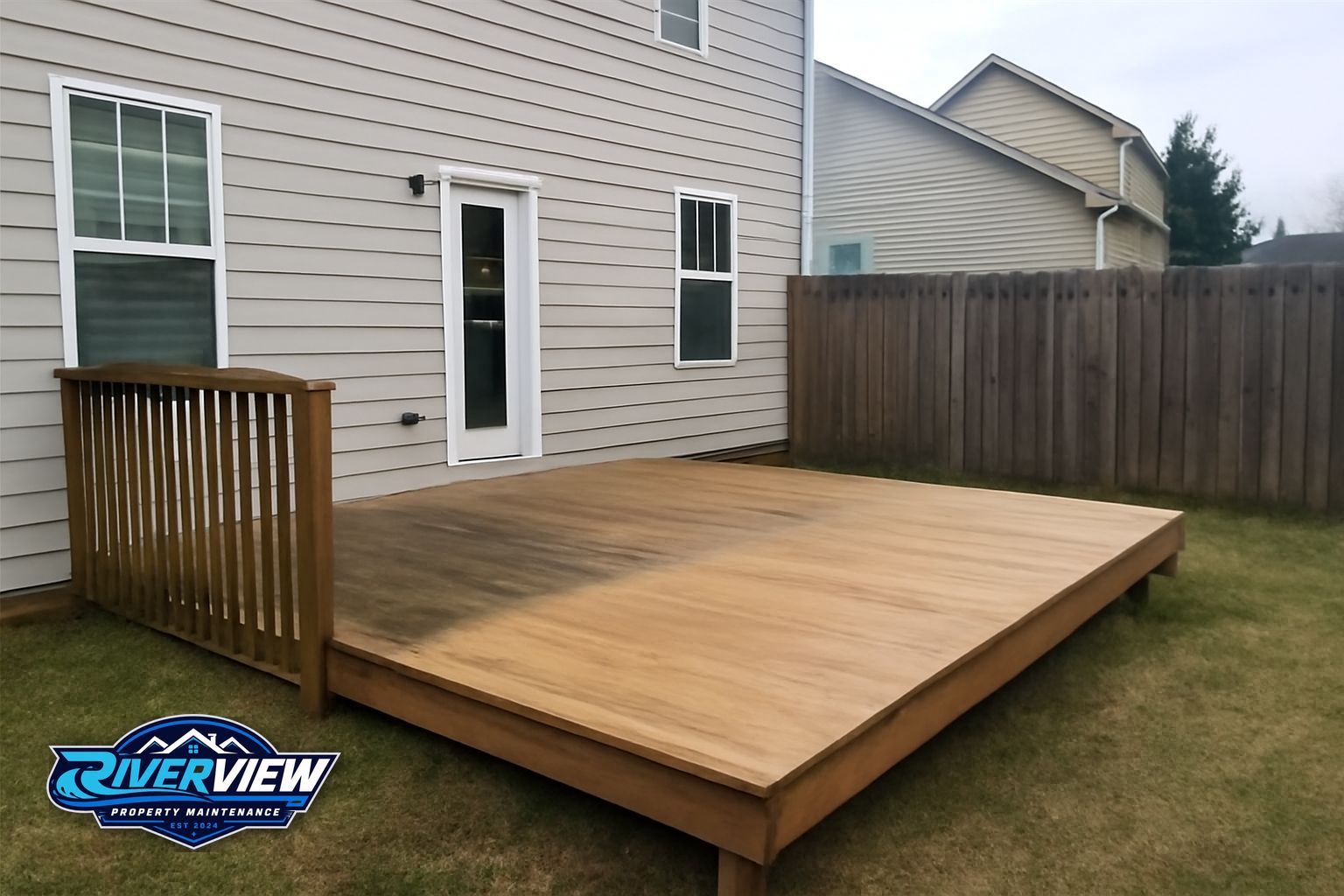 Exterior surface relevant to deck and fence cleaning