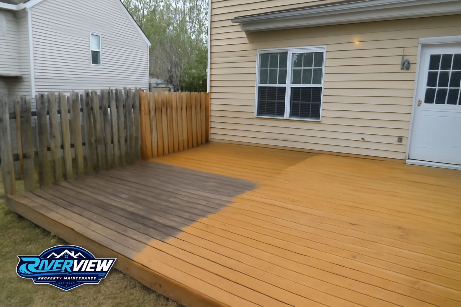 Exterior surface relevant to deck and fence cleaning