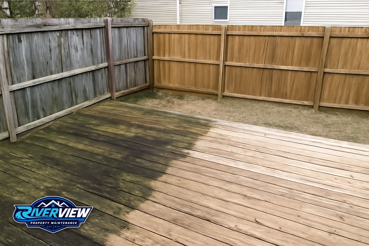 Exterior buildup relevant to deck and fence cleaning