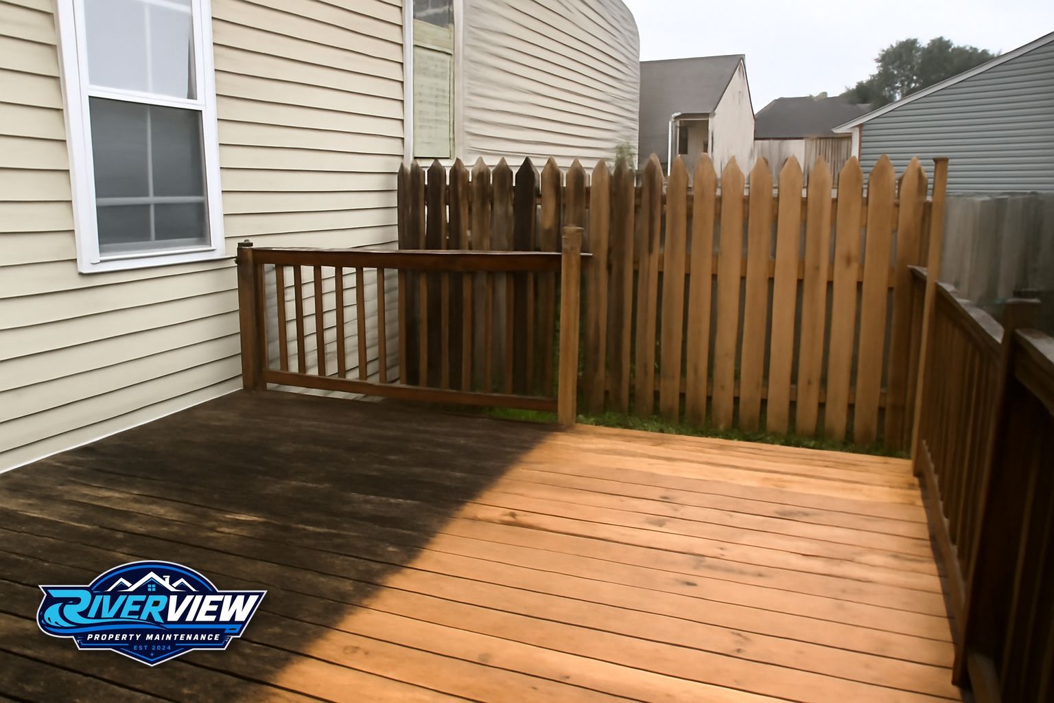 Exterior surface relevant to deck and fence cleaning