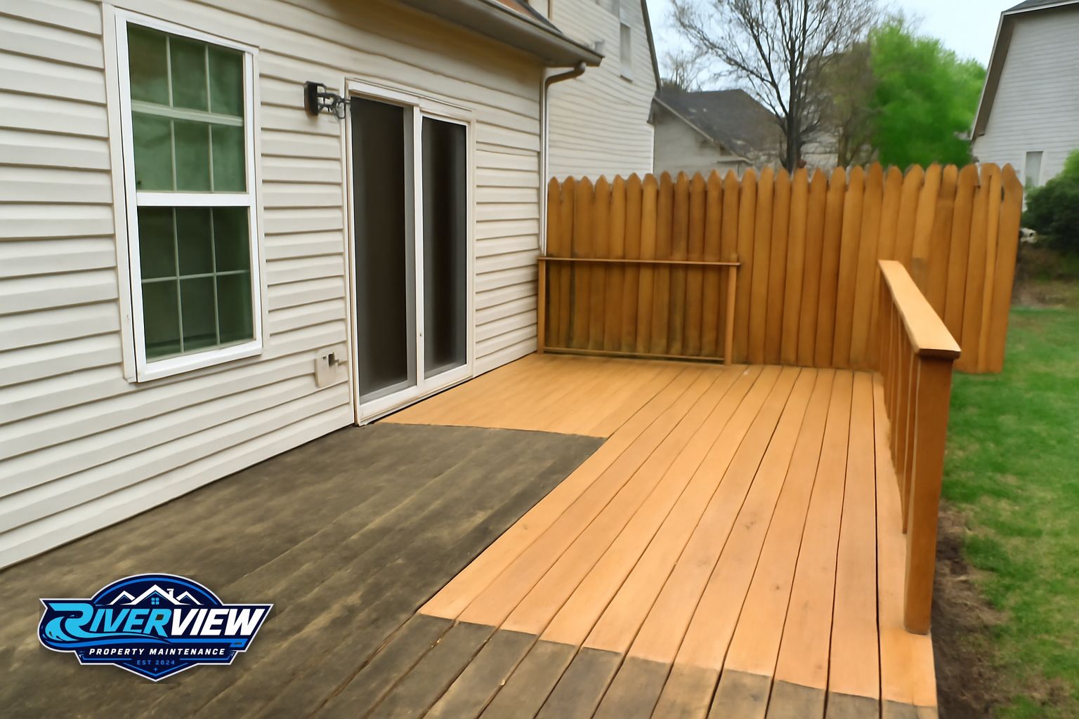 Exterior surface relevant to deck and fence cleaning