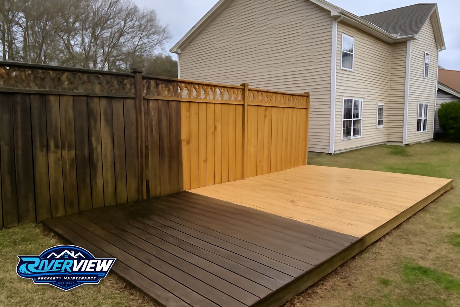 Exterior surface relevant to deck and fence cleaning