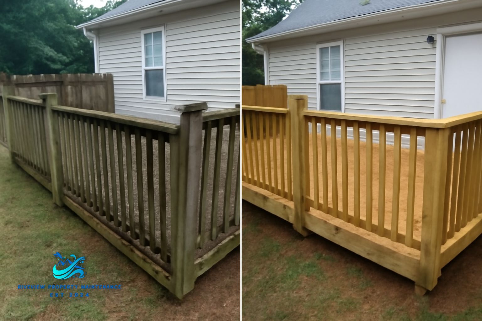 Wood deck cleaned and restored at a home in Auburn, GA
