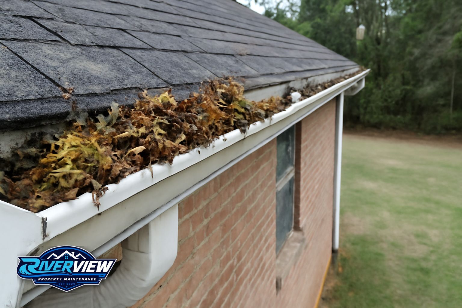 Exterior buildup relevant to gutter cleaning