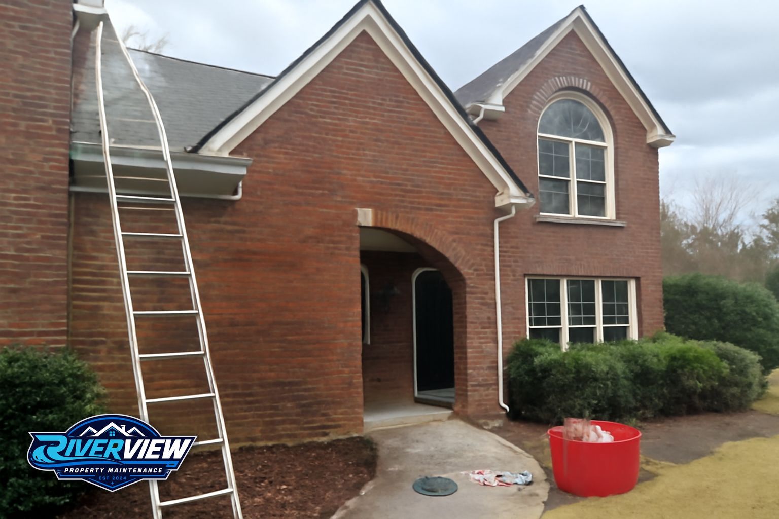 Exterior buildup relevant to holiday lighting installation