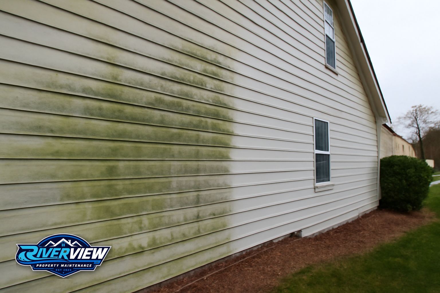 Exterior buildup relevant to house soft washing