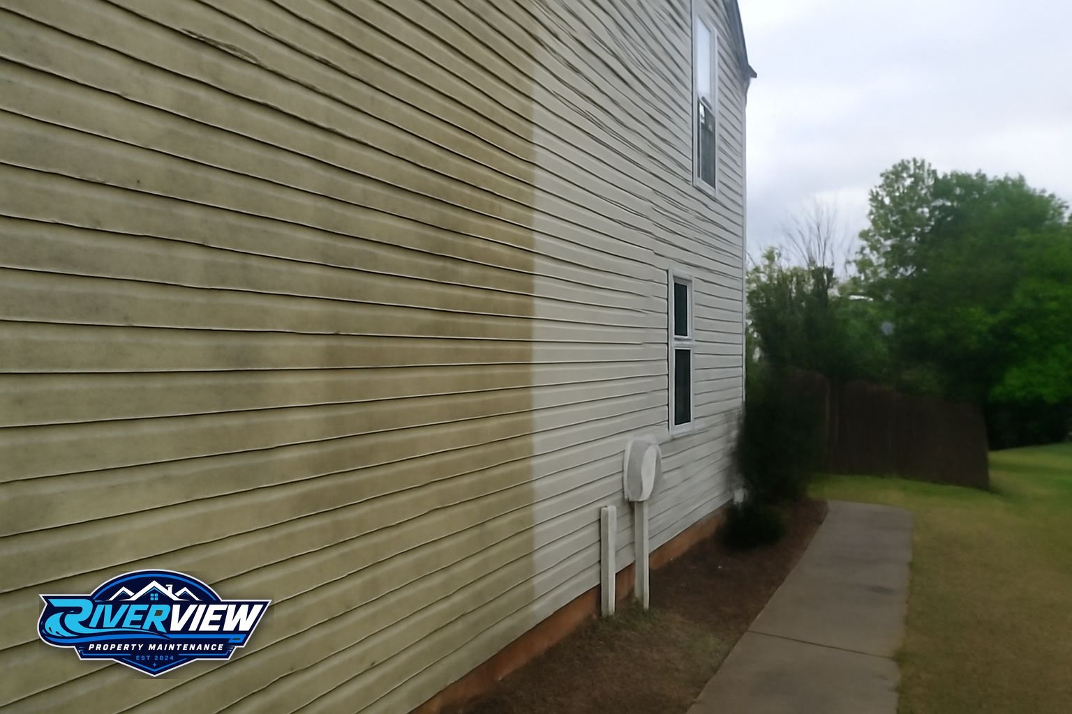 Exterior surface relevant to house soft washing