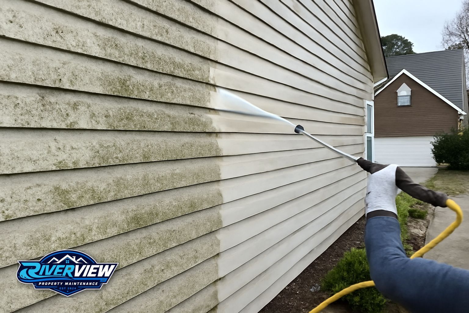 Property access relevant to house soft washing