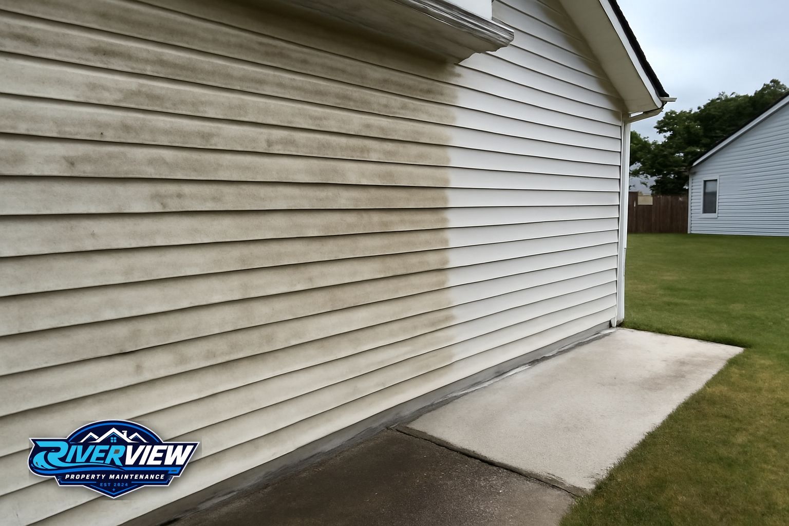 Exterior buildup relevant to pressure washing