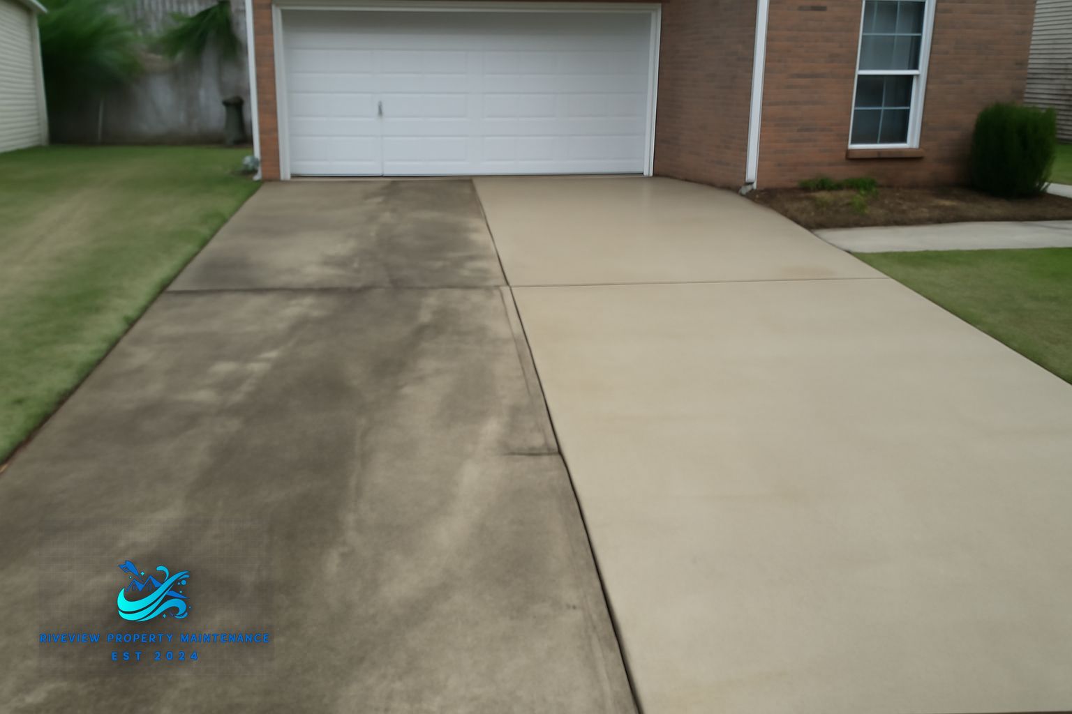 Sidewalk and front walkway pressure washing in a Buford Georgia neighborhood