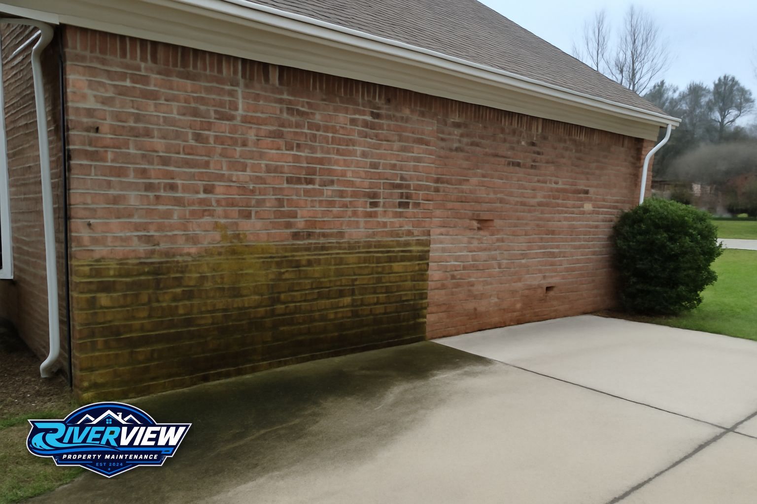 Exterior buildup relevant to pressure washing