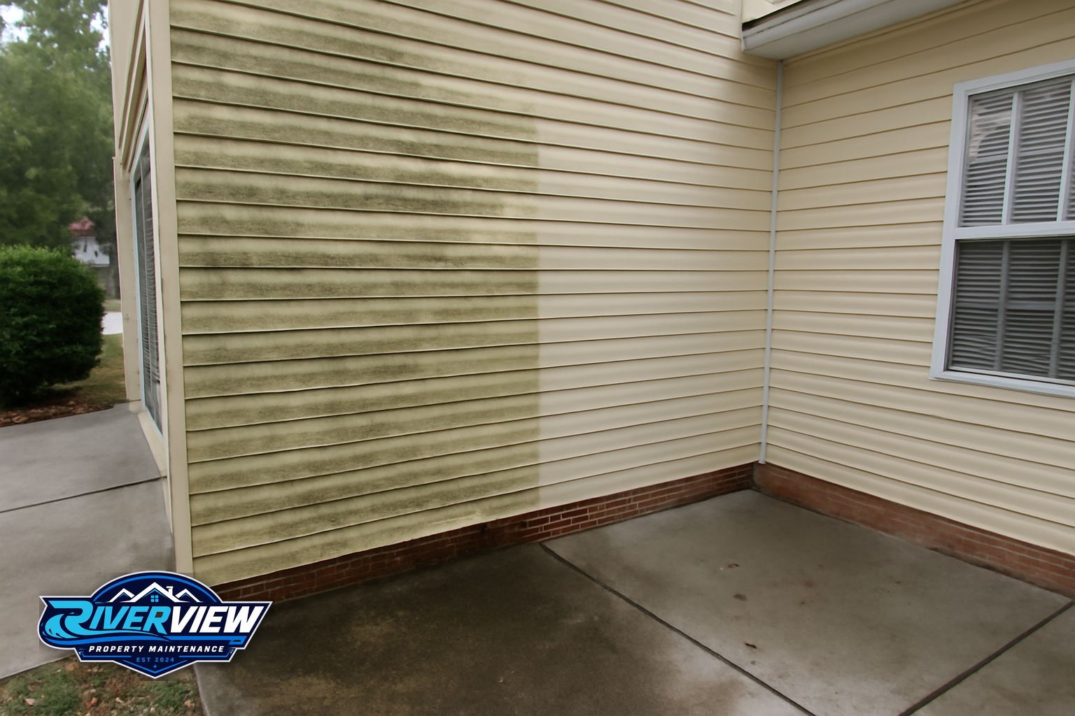 Exterior buildup relevant to pressure washing