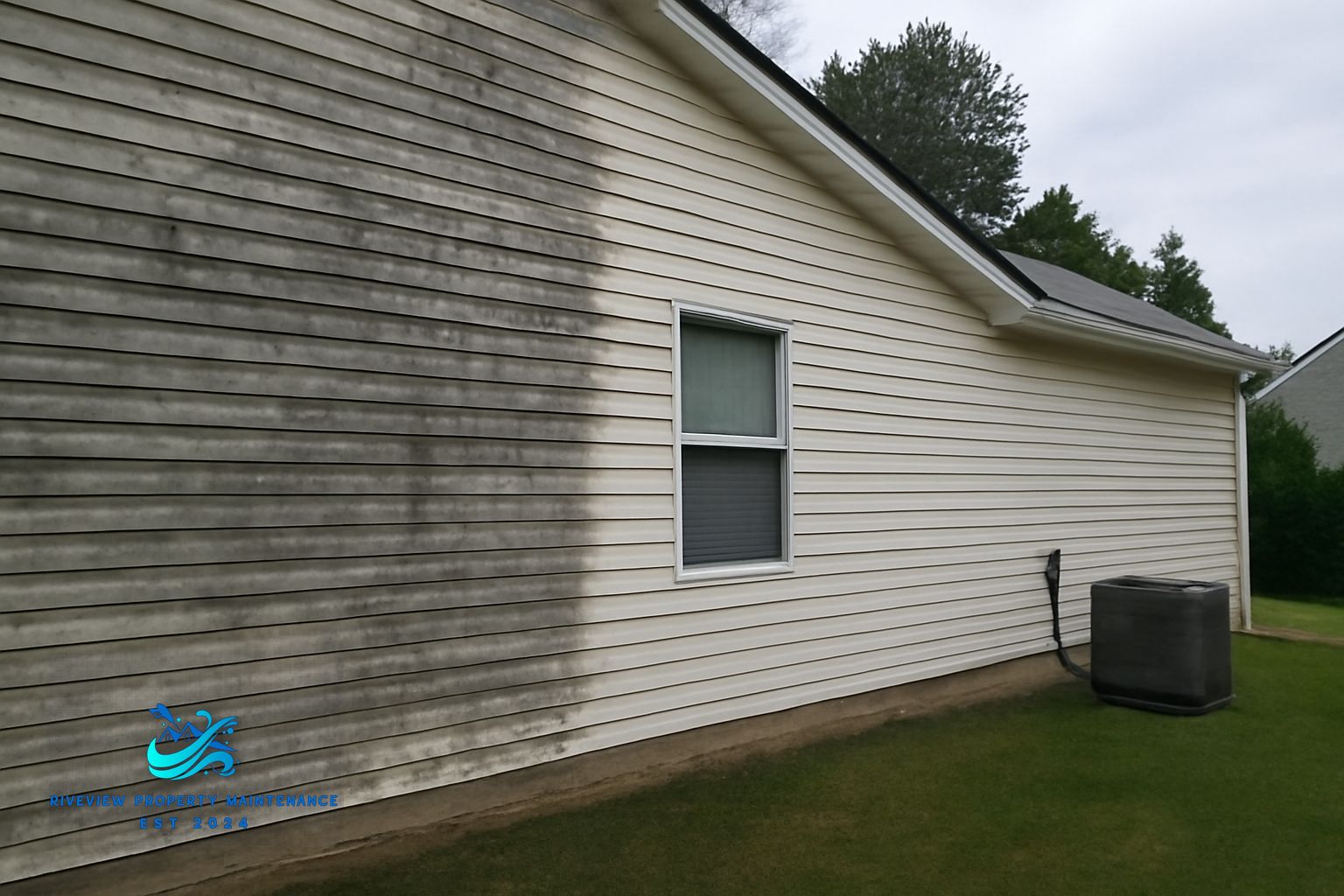 Concrete driveway in Lawrenceville GA after professional pressure washing