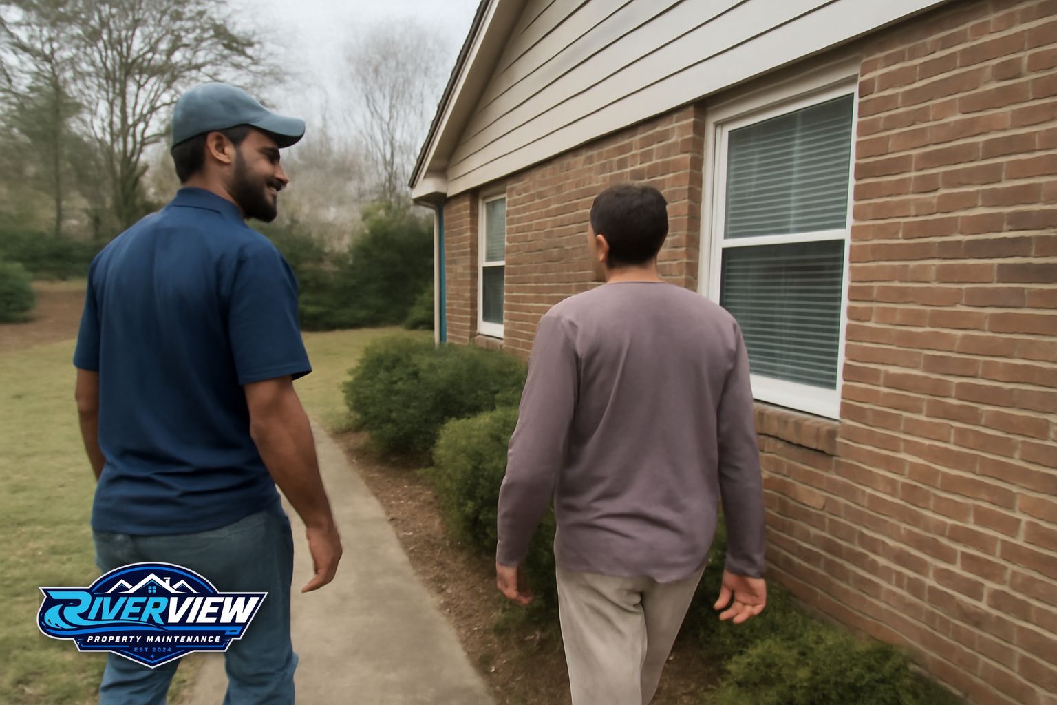 Mildew on shaded concrete sidewalk in Gwinnett County GA before pressure washing