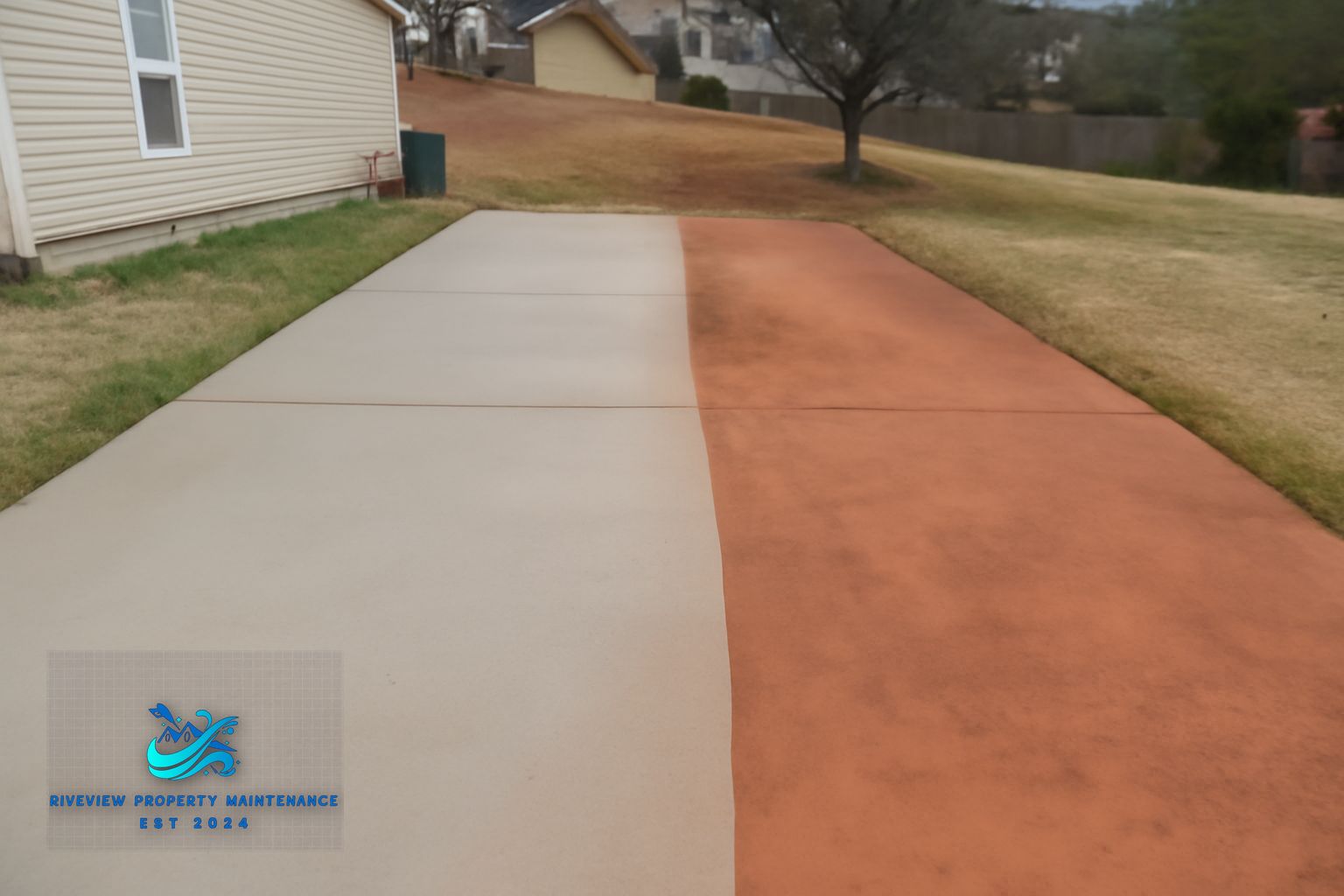 Professional pressure washing crew cleaning a commercial concrete surface in Winder Georgia