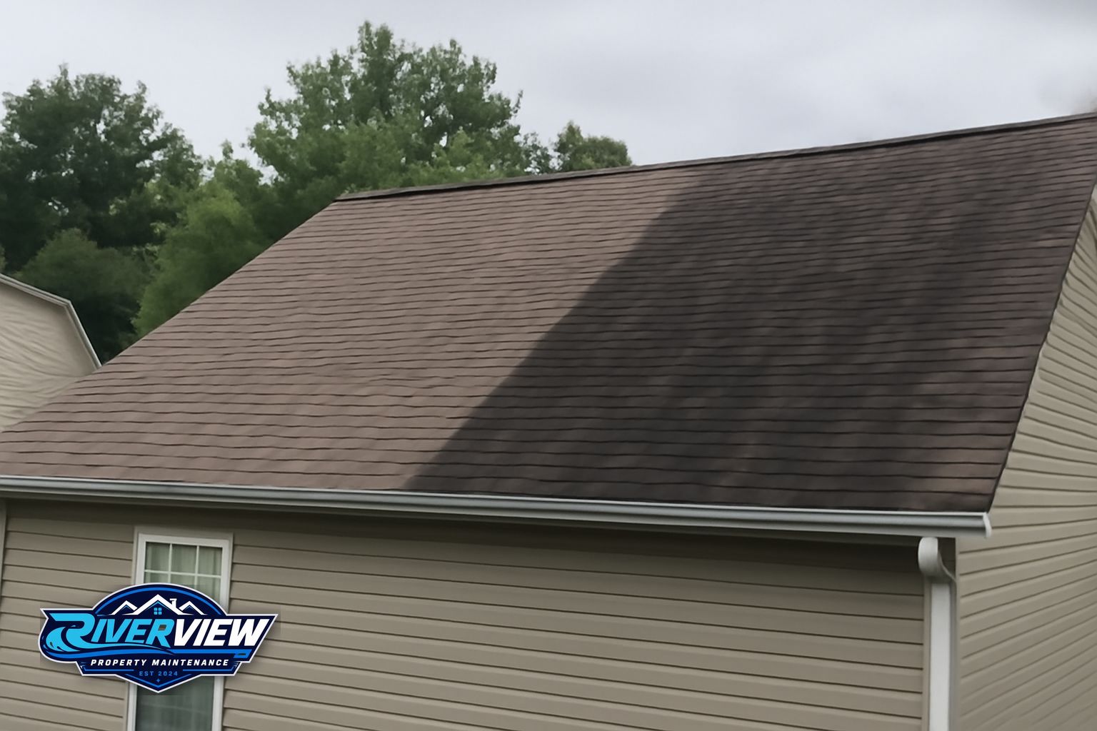 Soft wash equipment set up at Auburn Georgia home for roof cleaning service