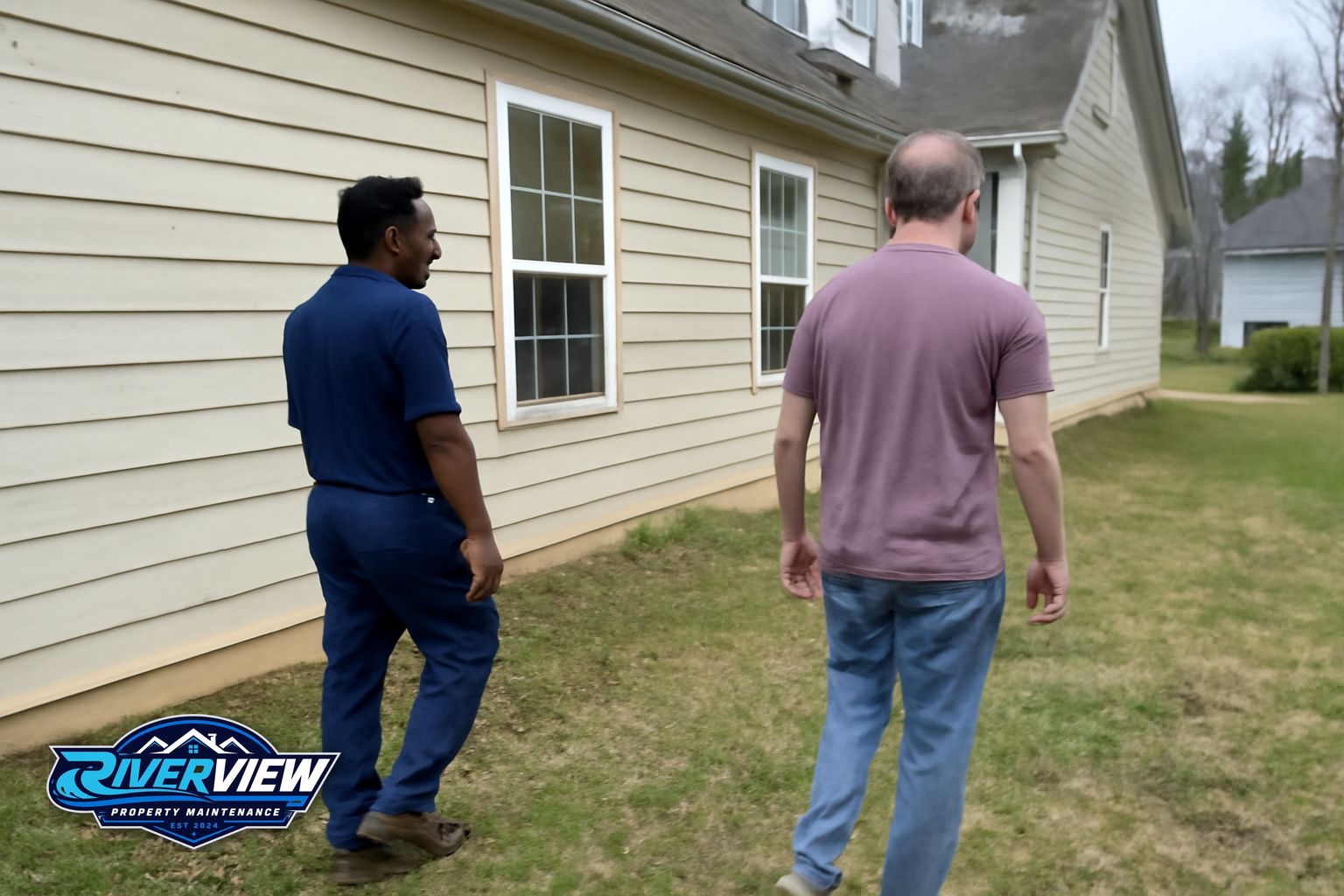 Riverview Property Maintenance soft washing a residential roof in Gwinnett County Georgia